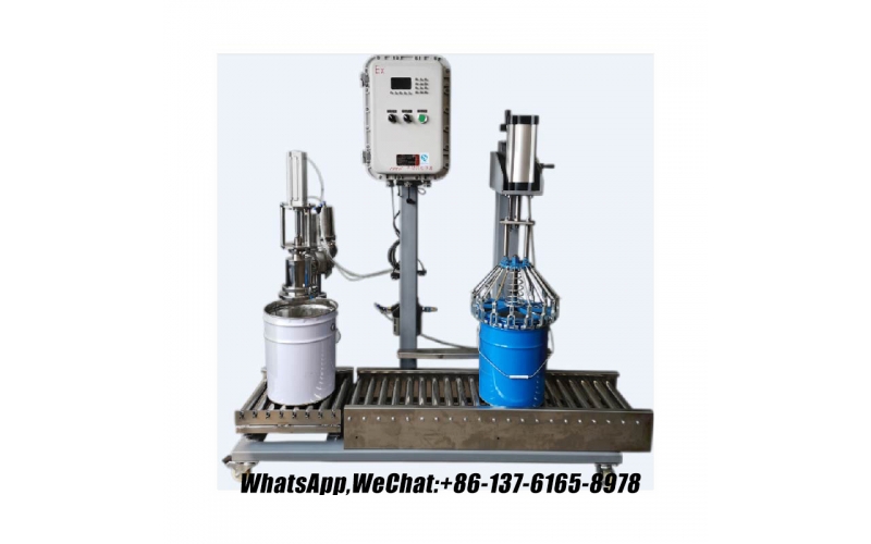 半自動桶重灌裝機，用于注水和干燥防止油漆