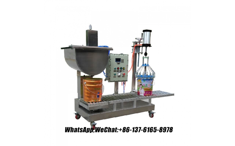 易于作的帶蓋油漆半自動化學(xué)桶灌裝機